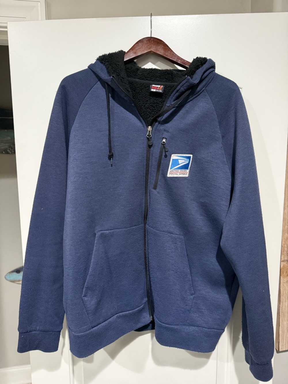 USPS United States Postal Service Full Front Zipper Hoodie Jacket Large